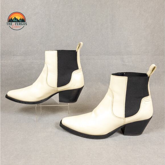 Everlane Boot Leather Made in Italy Wild Western Americana Style White Size 7 - Picture 3 of 16